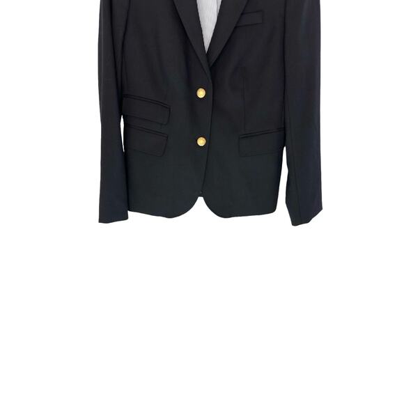 J.Crew Schoolboy Blazer Black Wool Blend Preppy Office Dark Academia Size 2 - Picture 6 of 14